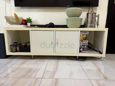 White low TV cabinet with storage