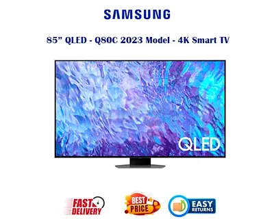Samsung 85 Inch 4K Smart TV UAE - QLED Q80C 2023 Model - 100Hz Gaming TV -FREE DELIVERY INSTALLATION