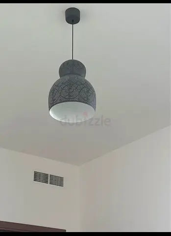 2 Modern patterned pendant ceiling lamps - black/grey finish