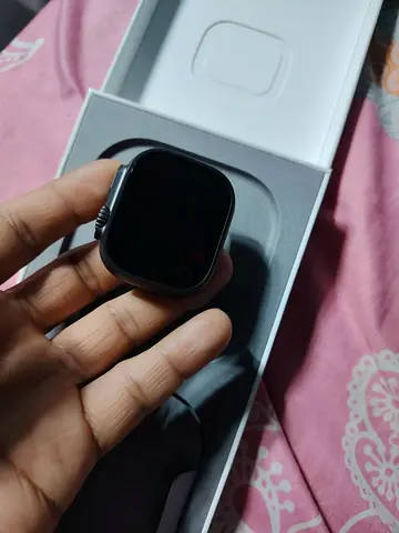 Used square touchscreen smartwatch with original box