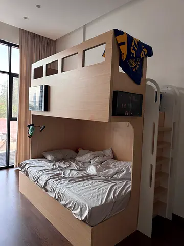 Moon kids custom made bunk bed and playground