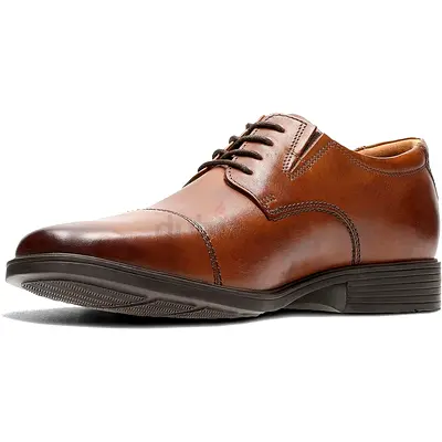 Clarks Tilden Walk - Dark Tan Mens Leather Shoes - Original