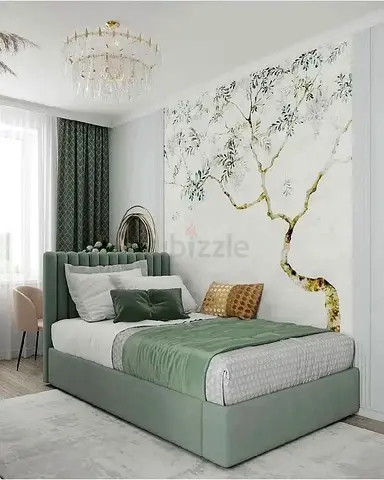 Modern Upholstered Bed with Channel Tufted Headboard