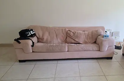 Beige 3-Seater Fabric Sofa — Good Condition