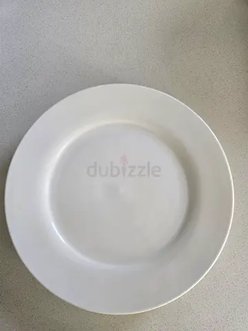 2 Plain white ceramic dinner plate - good condition