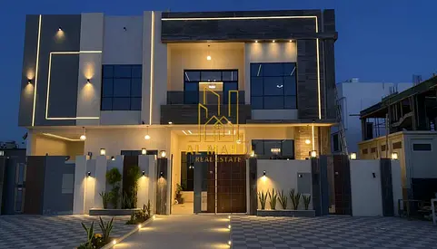 Luxury Villa for Sale in Al Helio Ajman | 5 Master Bedrooms + Roof | 25m Front Setback | 10% Down Payment | Registration Included | Modern Design