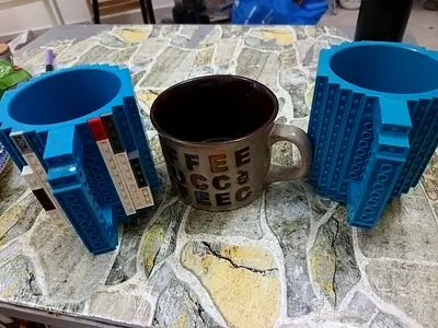 Silicone Building Brick Coffee Mugs - Set of 2