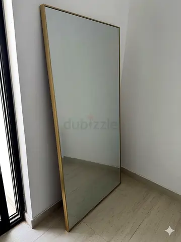 Large Full-Length Gold Framed Mirror - Leaning Wall Mirror