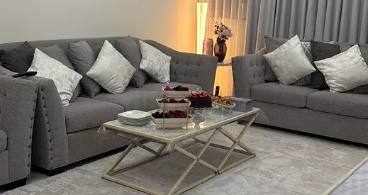 Modern Gray Sofa Set with Cushions