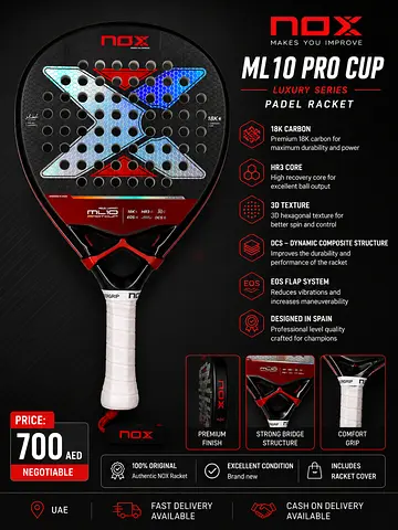 NOX ML10 shotgun Padel Racket - Used, Good Condition