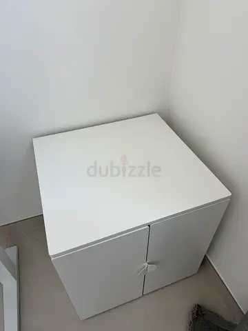 White bedside cabinet / nightstand - simple modern design