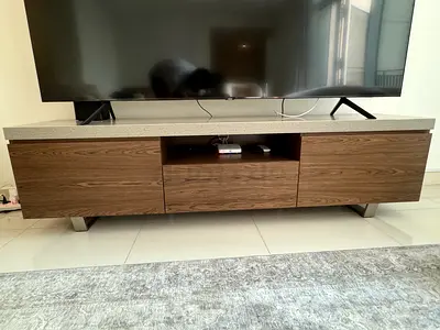 Wooden TV Stand / Entertainment Unit with Stone Top (W200 x D45 x H50)