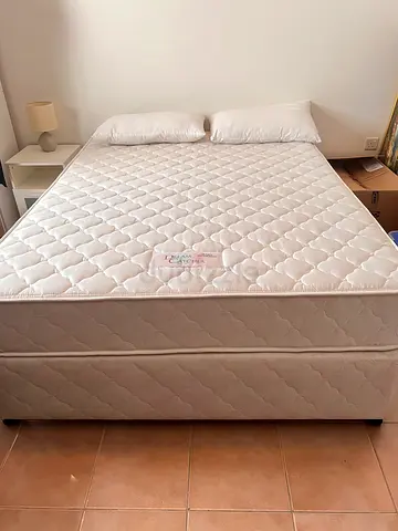 Queen size orthopedic mattress with base - excellent condition, hardly used, bed is very comfortable
