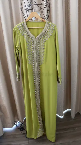 Lime green embellished abaya / kaftan - gently used