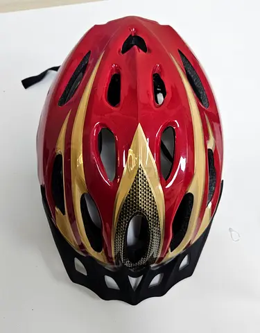 Red and Gold Cycling Helmet — Perfect Condition