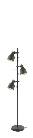 3-Head Adjustable Floor Lamp — Dark Grey