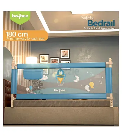 Baybee 180cm Safety Bed Rail - Blue, Foldable Bed Guard