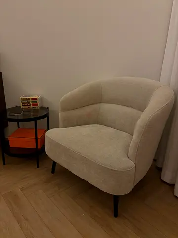 Beige Upholstered Accent Armchair - Modern, Comfortable