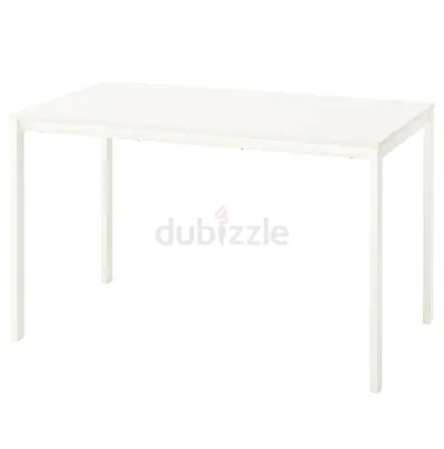 Simple white rectangular dining/work table - good condition