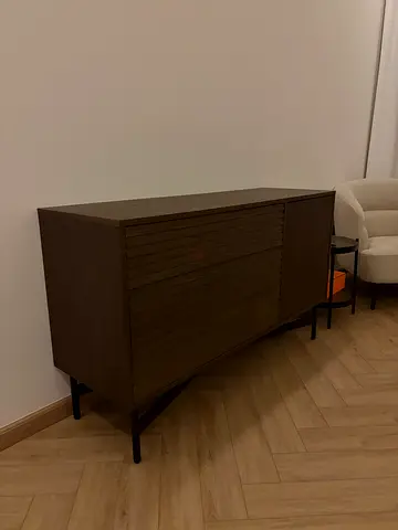 Solid Wood Sideboard / Cabinet with Tambour Door. 2 nightstands come with the cabinet