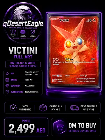 Victini Full Art Pokémon Card – Black  White Plasma Storm (Near Mint)
