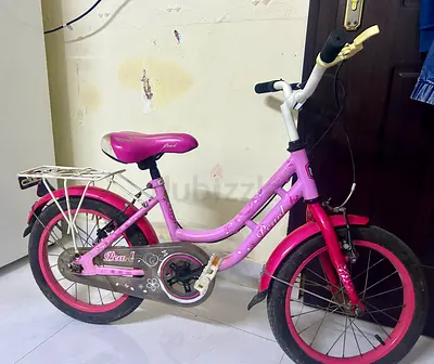 Used Pink Girls 16-inch Bicycle with Rear Rack - Good Condition