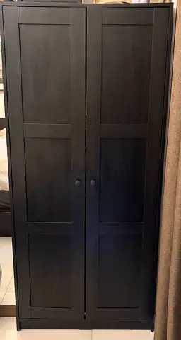 IKEA PAX-style Black Wardrobe - 2 Doors, Excellent Condition