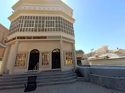 Corner villa with a swimming pool in Al Muwaihat 2, Ajman, very excellent finishing, freehold for all nationalities, including electricity, water and