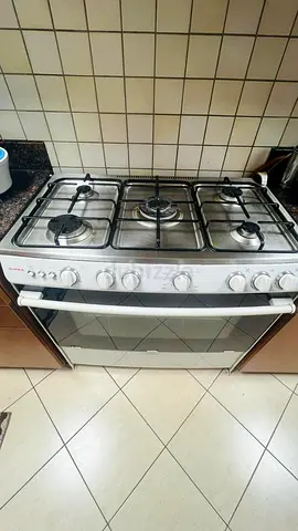 Stainless steel Gas Cooker 5-Burner, Gas Oven  Grill with Rotisserie, Wok Burner
