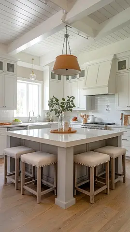 Solid Wood Kitchen Island with storage