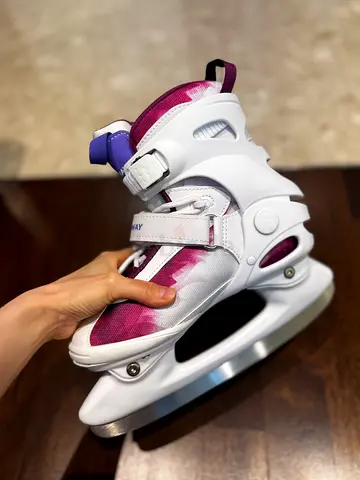 Pair of White and Purple Ice Skates