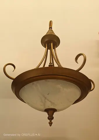 Antique Bronze Ceiling Light Fixture - 3-Arm Chandelier