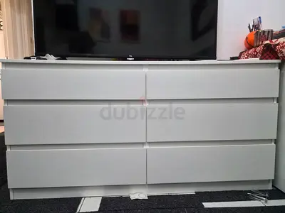 Ikea Kullen White Dresser, chest of 6 drawers, 250aed