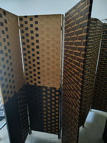 Woven Wooden Room Divider Partition