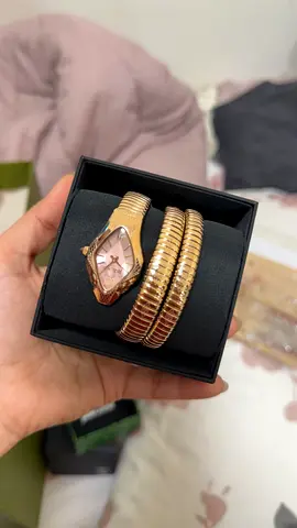 Just Cavalli Womens Coil Bracelet Watch - Rose Gold Snake Design