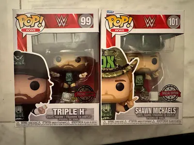Set of 2 WWE Funko Pop! Triple H (99)  Shawn Michaels (101) - Special Edition