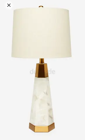 Marble-Effect Table Lamp with Beige Shade and Gold Accents brand-new with tags ( 2 pairs). 150each..