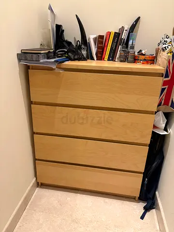 IKEA 4-Drawer Dresser - Light Wood Finish, Good Condition