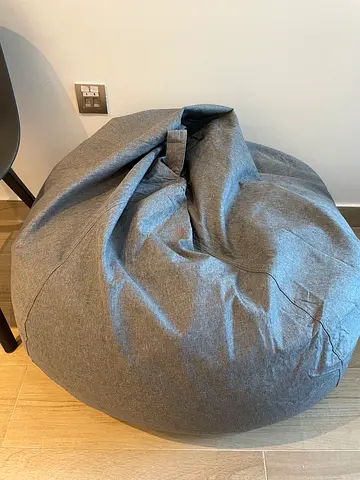 Large Grey Bean Bag Chair - Comfortable Lounger