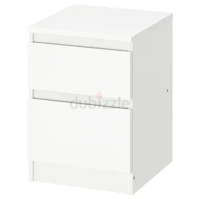 Simple White 2-Drawer Nightstand