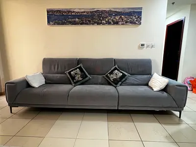 Modern Large Premium Blue/Grey 3-Seater Sofa – 3m Wide – Great Condition