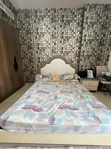 Modern Double Bed Frame with Padded Headboard