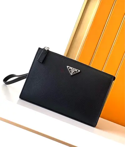 Prada Saffiano leather clutch bag