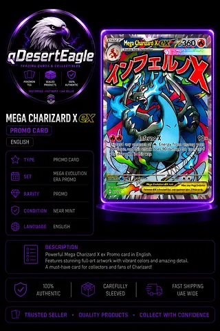 Mega Charizard X EX Promo Card - Near Mint,