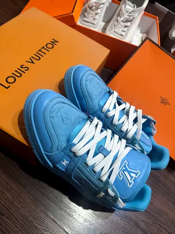 Light Blue Louis Vuitton Low-Top Sneakers (Authentic) - Size 42
