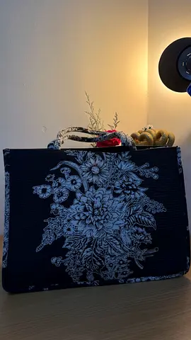 Khaadi Gray and White Floral Tote Bag