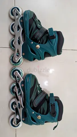 Size 35-38 | Pair of inline roller skates - adjustable size, teal/black