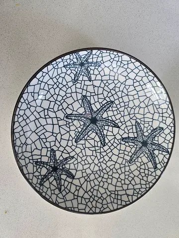 2 ceramic bowl with starfish mosaic design