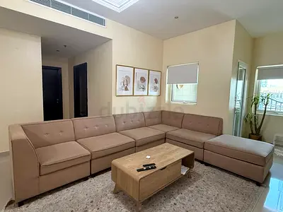 Beige L-shaped Modular Sofa with Ottoman - Good Condition ( from Asgar ) including the middle table