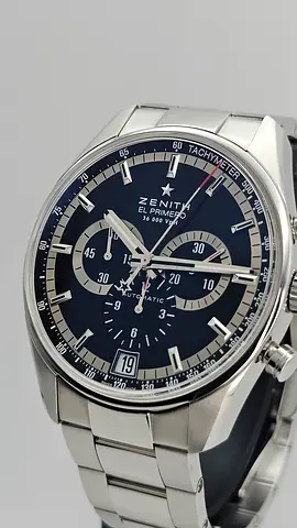 Zenith El Primero 36,000 VpH 42mm Black Dial Steel Chronograph 03.2040.400 – Full Set